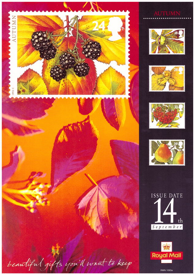 (image for) 1993 Autumn Royal Mint Post Office A4 poster. RMN 1093a.